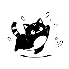 Cute vector illustration Cat doodle for kids coloring worksheet