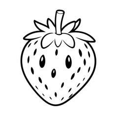 Vector illustration of a cute Strawberry drawing for toddlers book