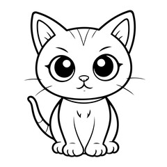 Simple vector illustration of CreepyCat drawing for toddlers book