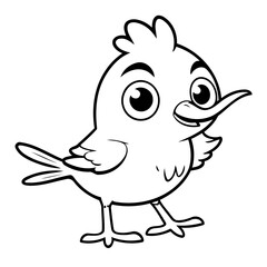 Simple vector illustration of Bird drawing for toddlers book