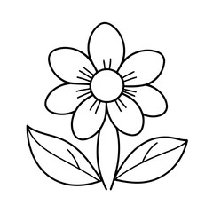 Vector illustration of a cute Flower drawing for kids colouring activity