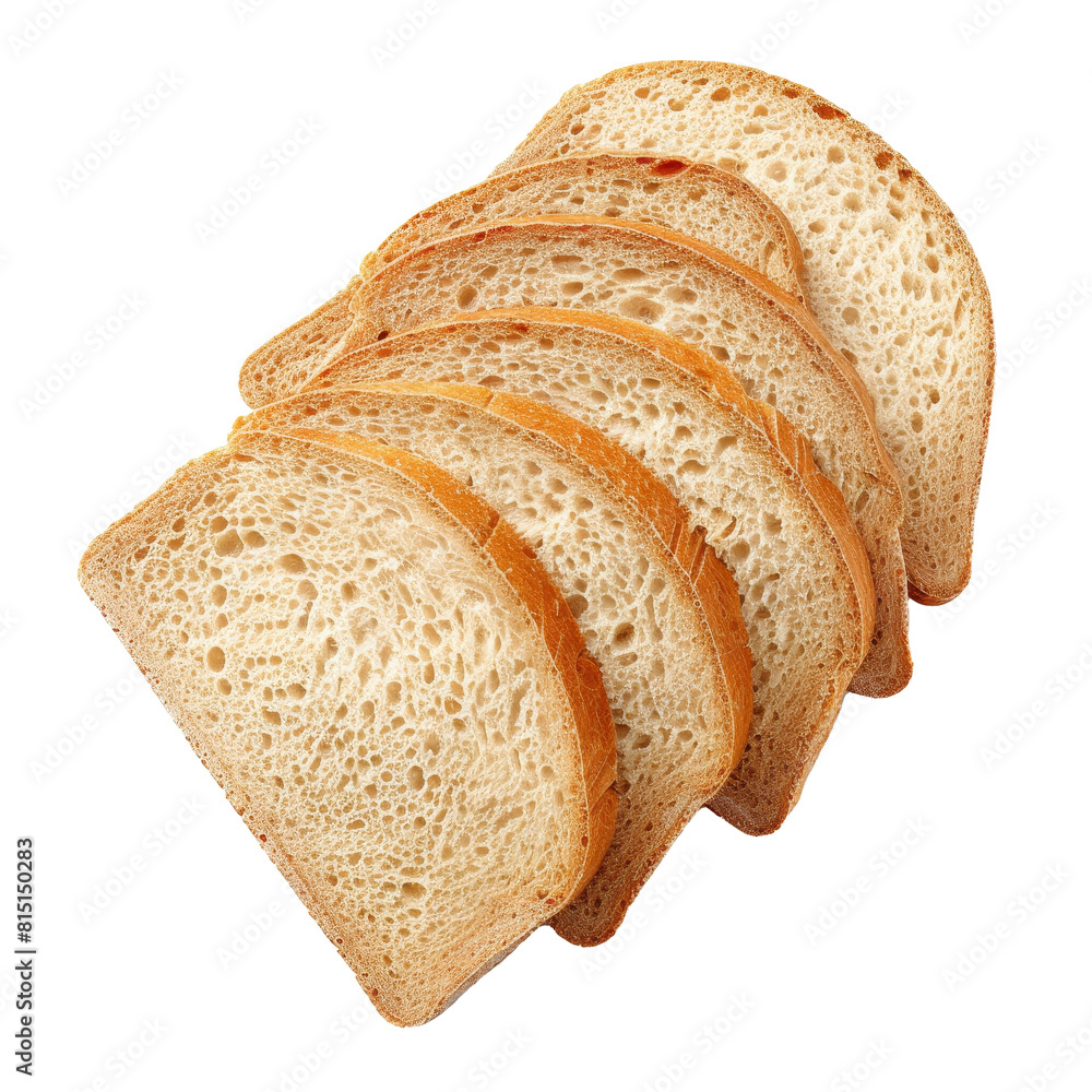 Poster a sliced loaf of bread displayed neatly on a clean png background, a sliced bread isolated on transp
