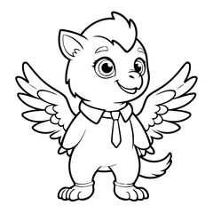 Vector illustration of a cute Griffin drawing for toddlers book