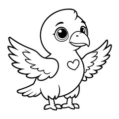 Simple vector illustration of Condor for kids coloring page