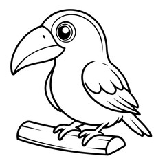 Cute vector illustration Toucan drawing colouring activity