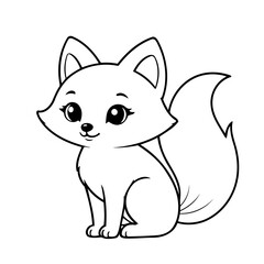 Cute vector illustration Fox doodle for toddlers worksheet