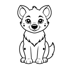 Vector illustration of a cute Hyena drawing for colouring page
