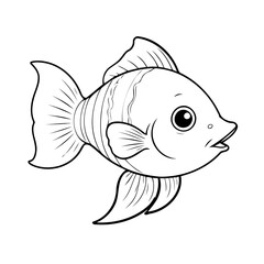 Vector illustration of a cute Guppy drawing for kids colouring activity
