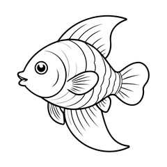 Simple vector illustration of Guppy drawing for kids page