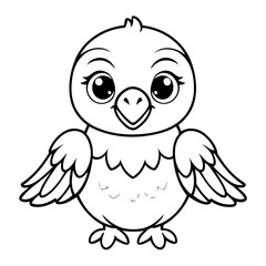 Vector illustration of a cute Condor drawing for toddlers colouring page