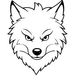 Cute vector illustration Wolf drawing for kids page