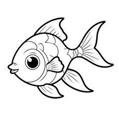 Cute vector illustration Tetra drawing for children page