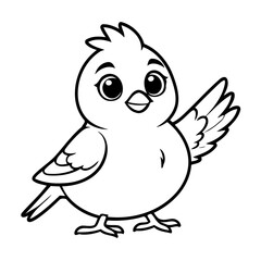 Vector illustration of a cute Sparrow doodle for toddlers colouring page
