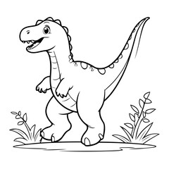 Simple vector illustration of Brachiosaurus hand drawn for toddlers