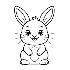 Cute vector illustration Rabbit doodle for toddlers worksheet