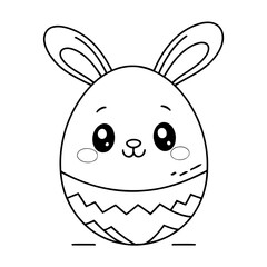 Cute vector illustration Easter drawing for kids colouring activity