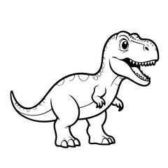 Cute vector illustration Tyrannosaurus drawing for kids colouring activity