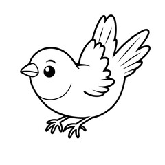 Cute vector illustration Sparrow for children colouring activity
