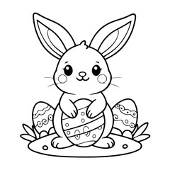 Simple vector illustration of Easter drawing for toddlers book