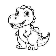 Cute vector illustration Tyrannosaurus for children colouring activity