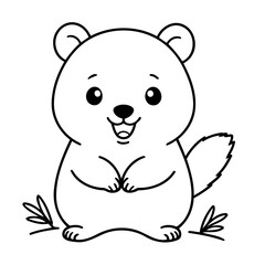 Vector illustration of a cute Quokka drawing for toddlers book