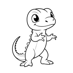 Vector illustration of a cute Lizard drawing for toddlers book