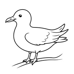 Simple vector illustration of Seagull for children colouring activity