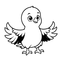 Cute vector illustration Eagle doodle for kids colouring page