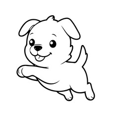 Cute vector illustration Dog doodle for kids colouring page