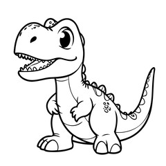 Vector illustration of a cute Allosaurus drawing for colouring page