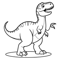 Cute vector illustration Allosaurus for toddlers colouring page