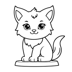 Simple vector illustration of Lynx hand drawn for kids page