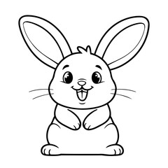 Vector illustration of a cute Rabbit drawing for kids colouring page