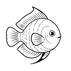 Simple vector illustration of Discus drawing for children page