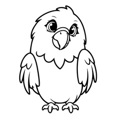Simple vector illustration of Macaw hand drawn for kids coloring page
