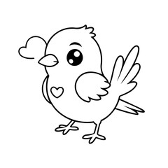 Simple vector illustration of Sparrow hand drawn for toddlers