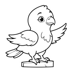 Cute vector illustration Eagle drawing for kids colouring activity