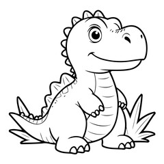 Cute vector illustration Spinosaurus drawing for toddlers book