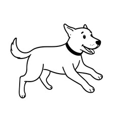 Cute vector illustration Dog colouring page for kids