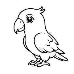 Simple vector illustration of Parrot drawing for toddlers book