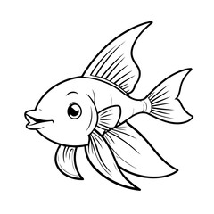 Simple vector illustration of Swordtail for kids coloring page
