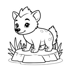 Simple vector illustration of Hyena drawing for toddlers book