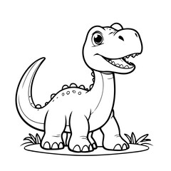 Cute vector illustration Diplodocus drawing for kids page