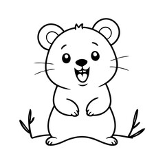 Cute vector illustration Quokka hand drawn for kids page