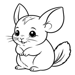 Cute vector illustration Chinchilla doodle for children worksheet