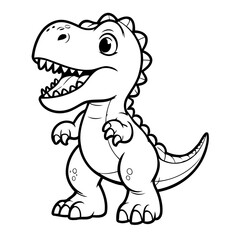 Cute vector illustration Tyrannosaurus drawing for kids page
