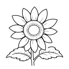 Cute vector illustration SunFlower drawing colouring activity