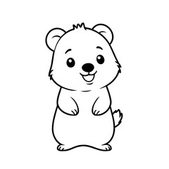 Simple vector illustration of Quokka for children colouring activity
