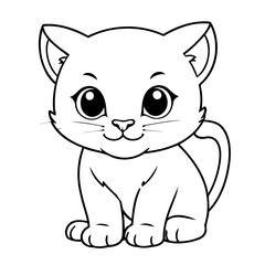 Cute vector illustration Puma drawing for kids page