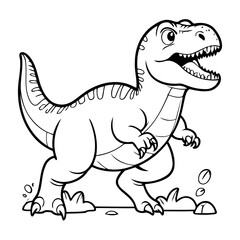 Cute vector illustration Allosaurus doodle for toddlers colouring page